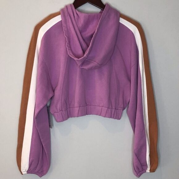 LSPACE Big League Colorblock Crop Hoodie Track Jacket Sporty Active Small NWT - Picture 6 of 12
